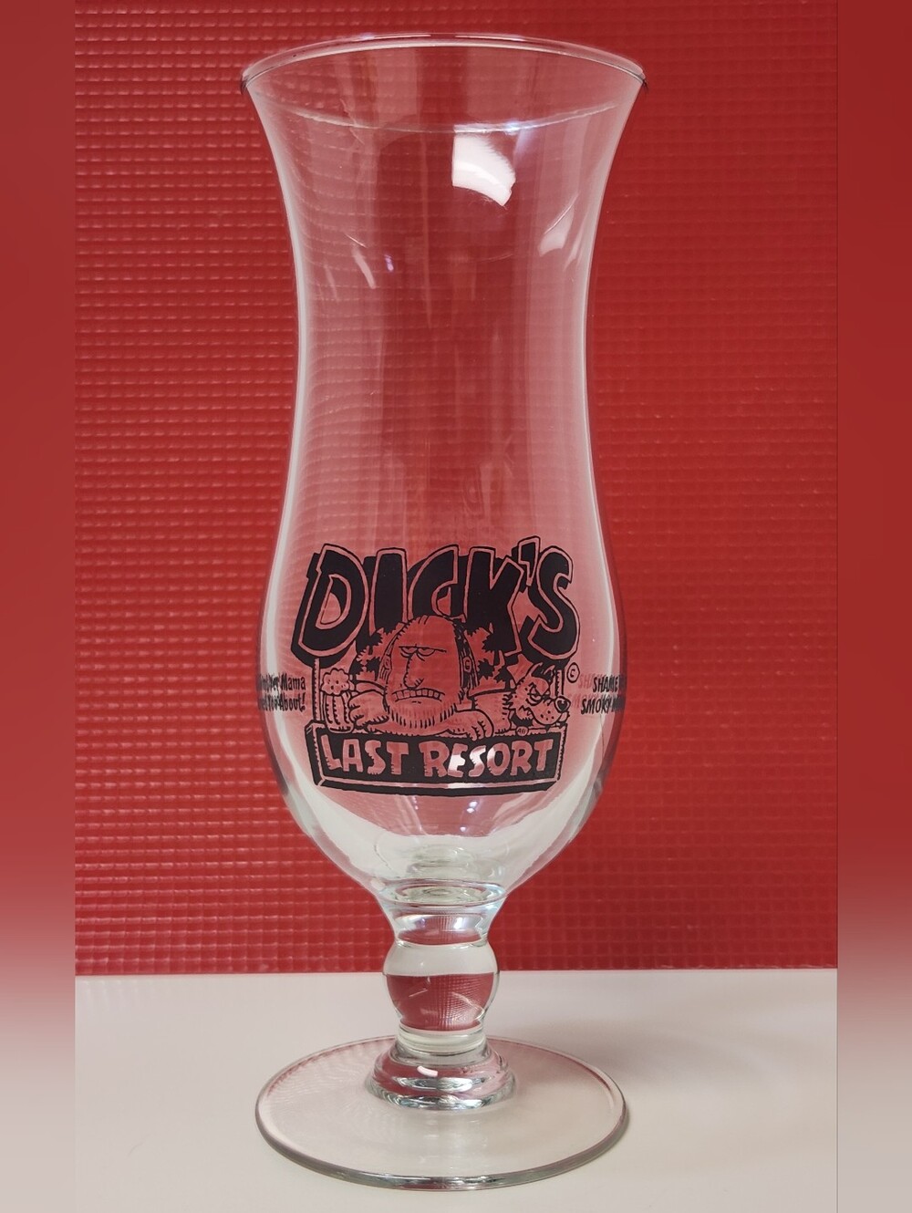 Vintage Dick's Last Resort Hurricane Cocktail Glass Smoky Mountains